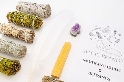 Sage Smudge Kit, Amethyst, Palo Santo, Healing Herbs